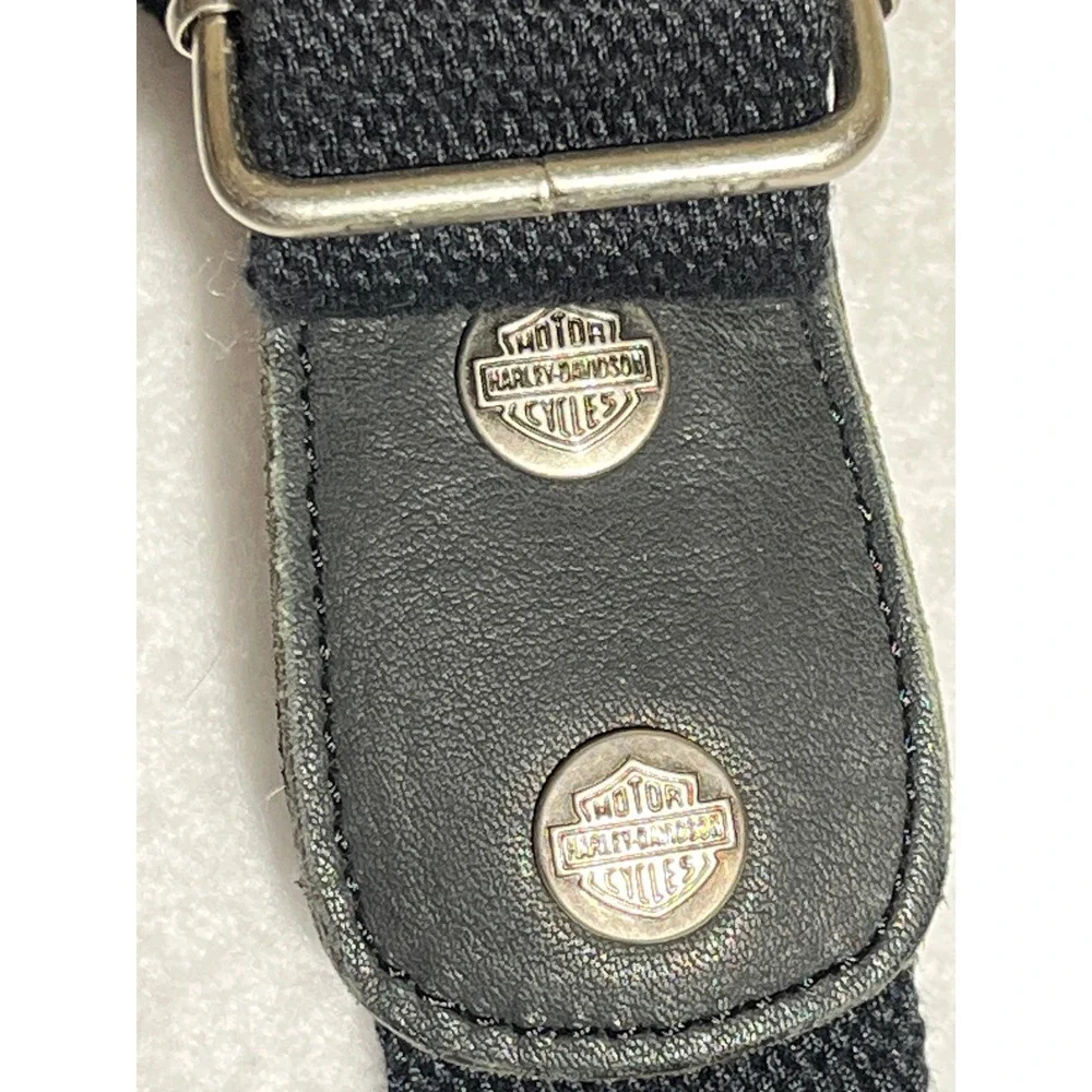 Harley Davidson Black Leather Sling Bag Crossbody Biker Moto Embossed Logo